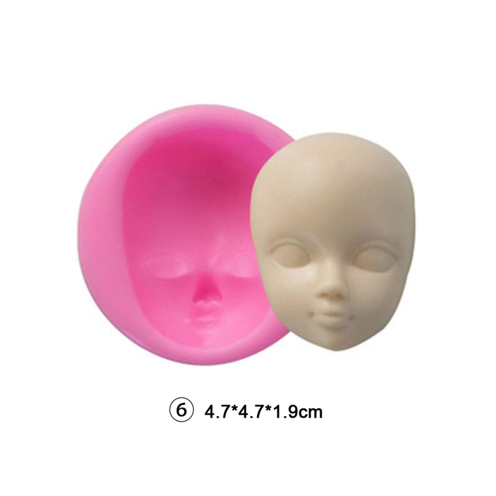 Beauty's Castle Lot de 8 moules en silicone en forme de visage de bébé faits à la main pour pâte à sucre, chocolat