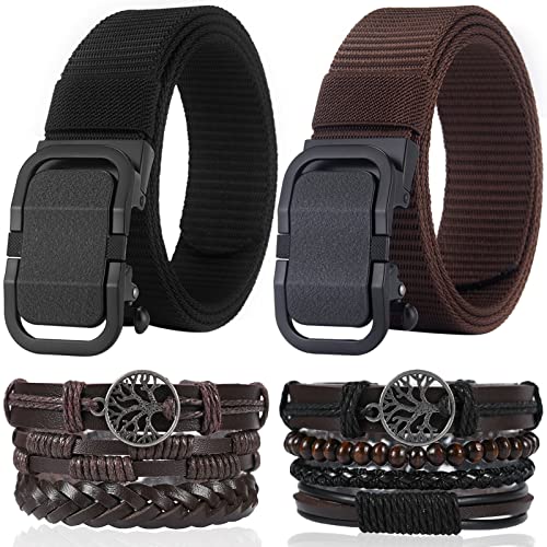 AOKDEER 2 Pack Toothless Automatic Buckle Belt, Nylon Ratchet Belt 2 Pack Leather Bracelets for Men, Casual Ratchet Golf Men Belts, Men's Outdoor Leisure Breathable Belts Wild Belt, Nylon Male Belt AOKDEER 2 Pack Toothless Automatic Buckle Belt, Nylon Ratchet Belt 2 Pack Leather Bracelets for Men, Casual Ratchet Golf Men Belts, Men's Outdoor Leisure Breathable Belts Wild Belt, Nylon Male Belt