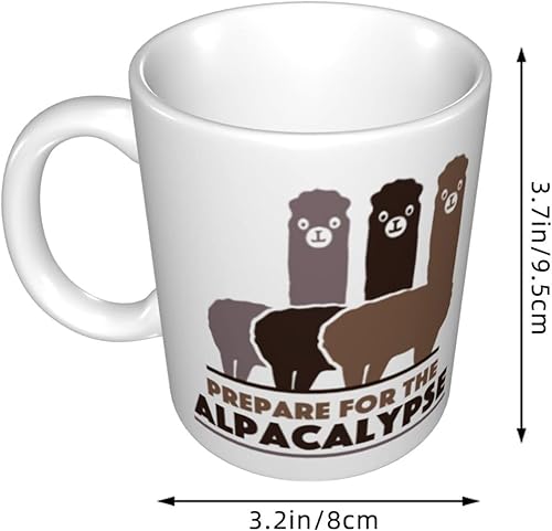 Miniatura 3 de Taza de alpaca Prepare For The Alpacalypse de cerámica e impresión de arte en ambos lados, regalo de 11 oz taza de café novedosa
