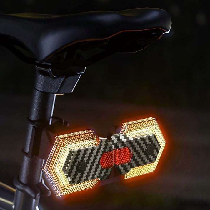 CB4C Clignotants avant et arrière de vélo – Télécommande sans fil LED avec klaxon fort de 120 dB – Rechargeable par USB IP65 étanche – Lumière d'avertissement de sécurité pour vélo électrique