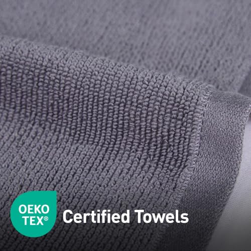 Image of MYTRIDENT Face Towel | Urban Comfort | Quick Drying | Travel Friendly | for Men /Women | 6 Pc Face Towel (30 cm x 30 cm) | 100% Cotton 450 GSM - Charcoal