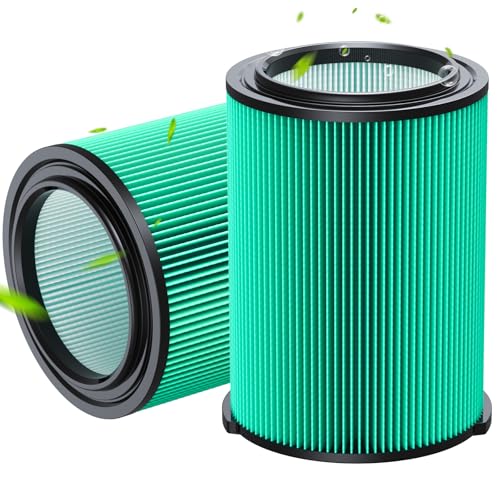 2-pack Standard Wet/dry Vac VF6000 Replacement Filter Compatible with RIDGID Vacs 5-20 Gallons Vacuum Cleaner
