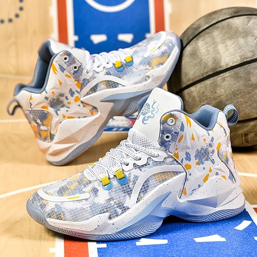 Men's Basketball Shoes Anti-Slip and Wear-Resistant Soles Running Shoes Graffiti Design Fashionable Sports Shoes4