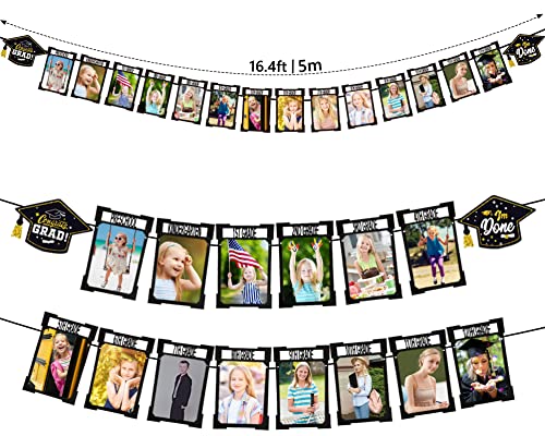 Image of 2026 Graduation Decorations 2027 K-12 Graduation Photo Banner for Class of 2026 Decorations Outlined Design Celebrate School Milestones Ideal for Graduation Parties K024