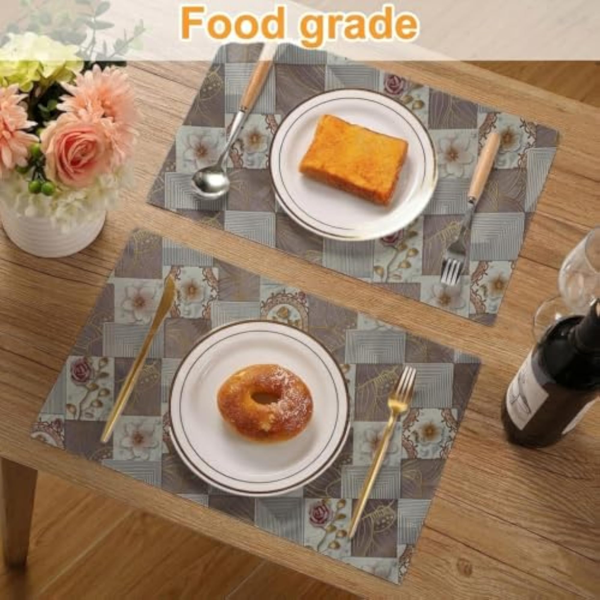 PVC Table Mat, Waterproof Dustproof Food Grade Protector for Kitchen