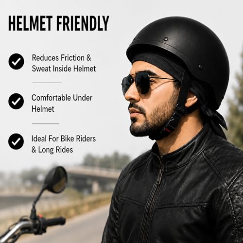 Image of GG BAI Cottrise Sikh Religious Patka Headwear Sweat Wicking Doo Rag Cooling Dew Rag Helmet Liner Hat Large Motorcycle Head Wrap Bandana Skull Caps for Men and Women