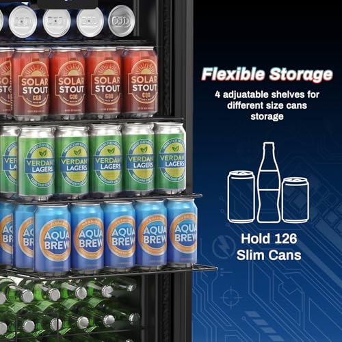 Image of Velivi Gaming Light Up Glass Door Beverage Refrigertor, 3.2 Cu Ft Gaming Mini Fridge with Led RGB Lights Lockable Mini Fridge For Soda Beer, Drink Cooler Cyberpunk Gaming Rooms Bar Home Party