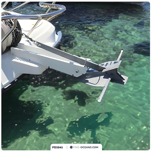 image for Five Oceans Boat Anchor - Fluke Anchor, 10 Lb, Galvanized Steel Boat A