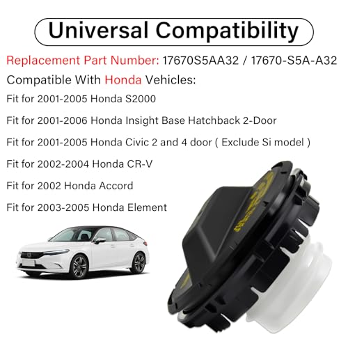 Tapa de combustible para vehículos Honda S2000, Element e Insight, repuesto doble 2