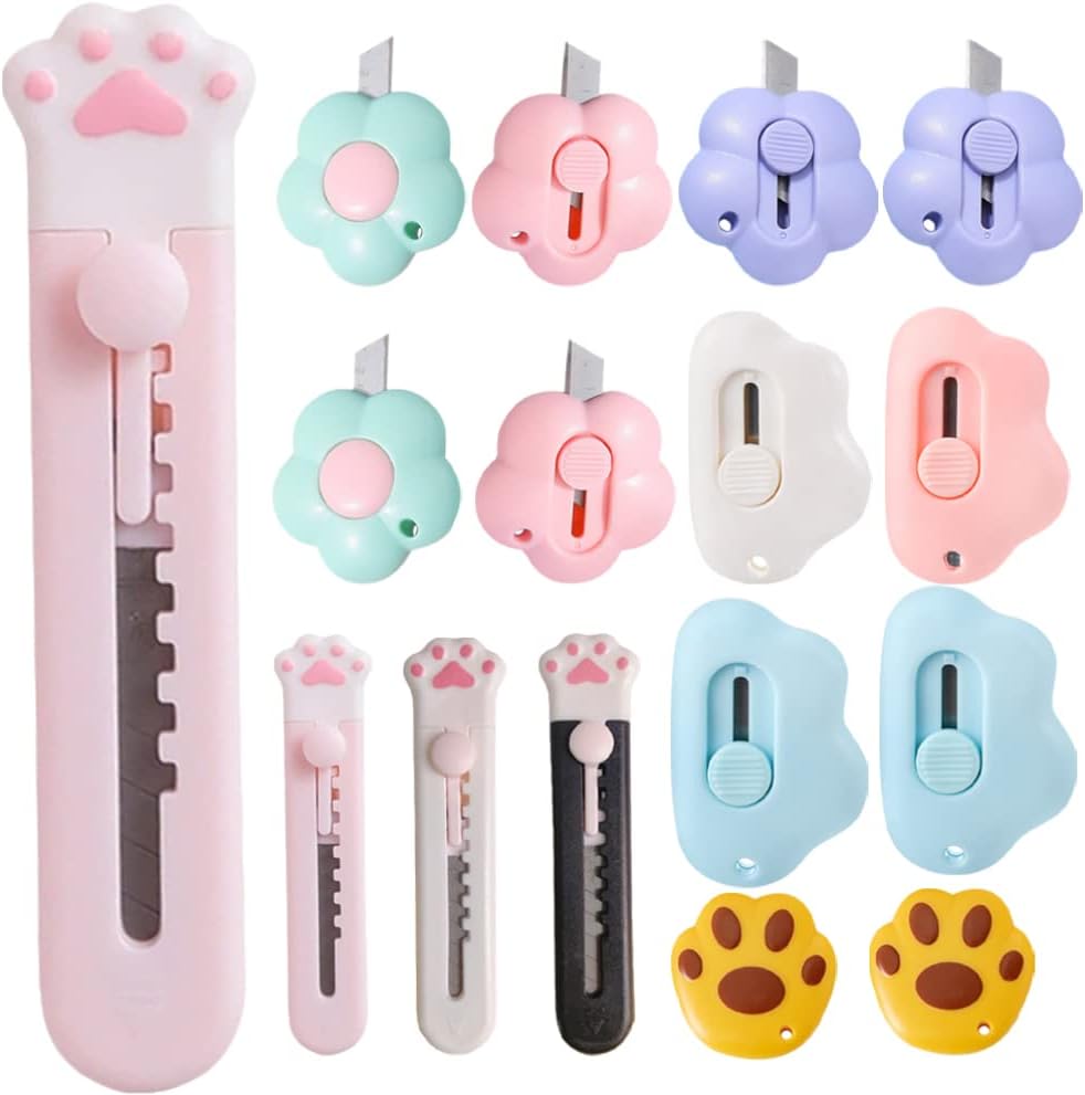 MAGICLULU 26 Pieces Mini Retractable Utility Knife Cute Retractable
