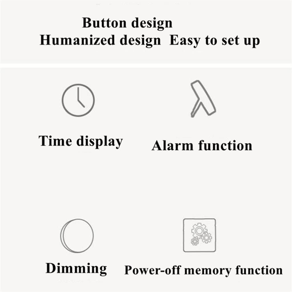 Reloj despertador digital con luz LED y función de temperatura, brillo que se oscurece por la noche