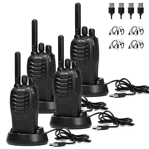 pofung Walkie Talkie Profesional PMR446 Walky Talky Radio, PT88E Largo Alcance Radiocomunicación Re