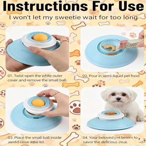2 Stück Hundelickspielzeug,Lick Bowl Für Hunde,PP Nassfutter Lick Pad Mit Saugnapfbecher,Puzzlespielzeug Für Gelangweilte,Kleine und mittelgroße Hunde