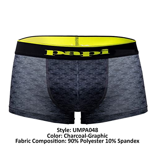 Papi Men's Microflex Brazilian Trunk 2 Pack - UMPA048 (Charcoal Graphic, Large)4