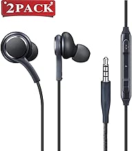 Aux Headphones/Earphones/Earbuds, (2 Pack) 3.5mm Wired in-Ear Headphones with Mic and Remote Control Compatible with Galaxy S9 S8 S7 S6 S5 S4 Edge + Note 4 5 6 7 8 9 and More Android Devices(Black) - coolthings.us