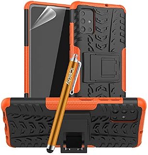 iCatchy For Samsung galaxy A51 Case Heavy Duty Hard Tough Dual Layer Hybrid Shockproof Cover compatible with Samsung galaxy A51 Phone Case (Orange)