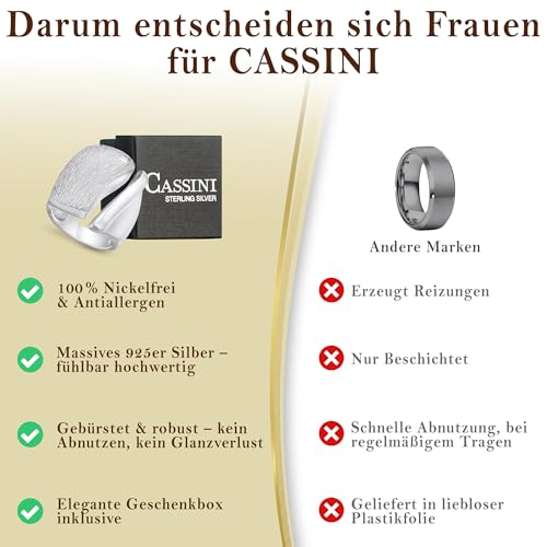 Bague faite à la main Cassini en argent 925 effet écorce - 6