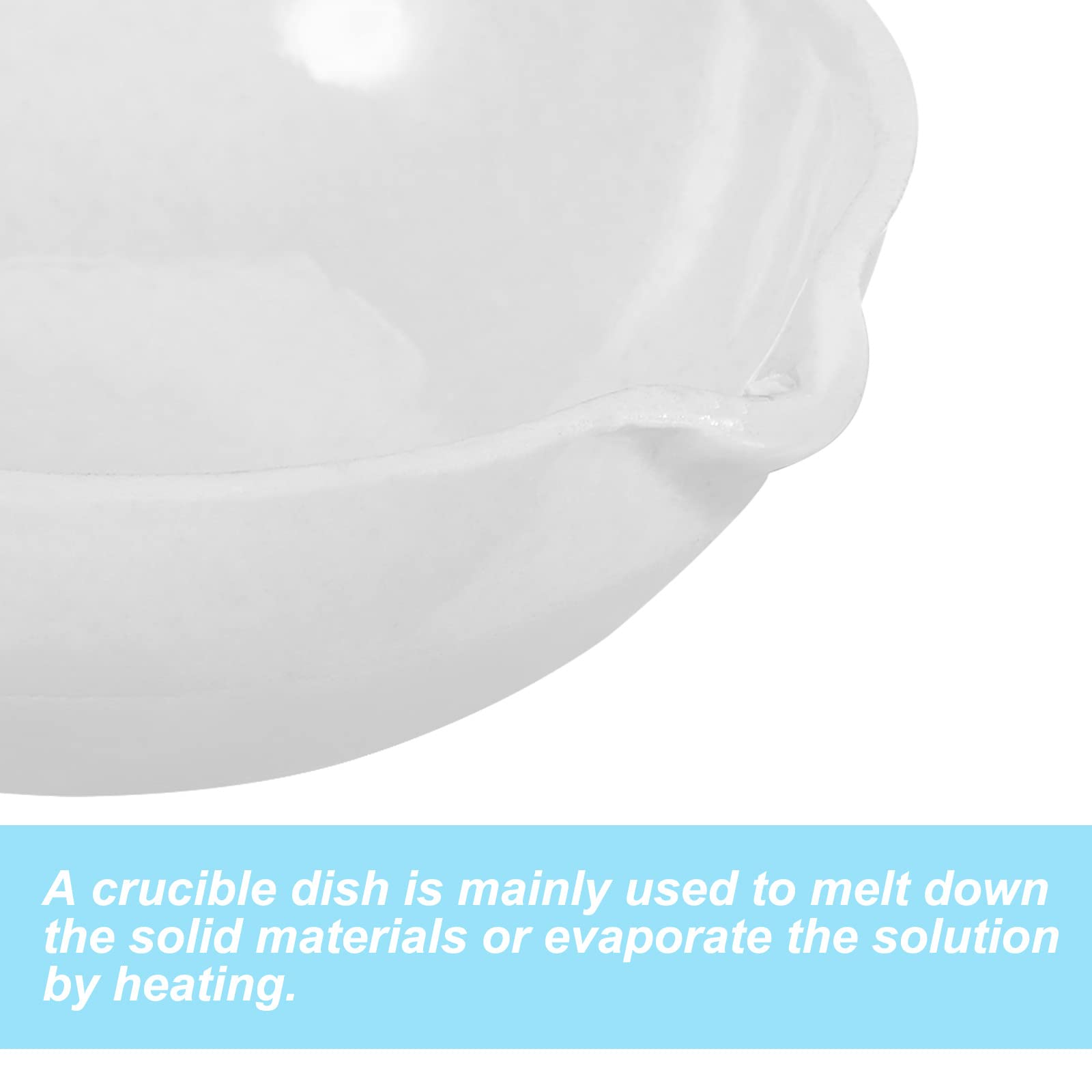 PATIKIL 200ml Piatto Crogiolo Porcellana Vaschetta Evaporazione Ceramica Vaso Tazza per Fondere Squagliare Raffinare