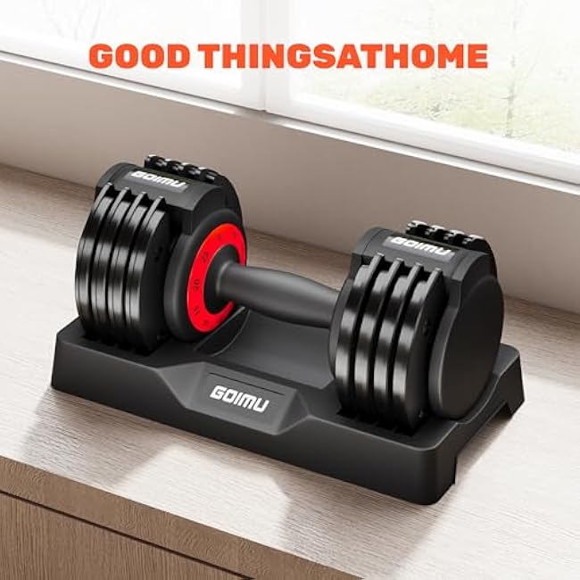 25LB / 55LB Adjustable Dumbbell Set, Single or Pair Dumbbell Weights, 5 in 1 Free Weight with Anti-Slip Handle, Perfect for Home Gym Exercise Equipment(25 pound pair)
