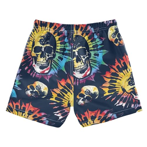 senya Skull Colorful Boys Swim Trunks Toddler Shorts Swimwear Boardshorts2