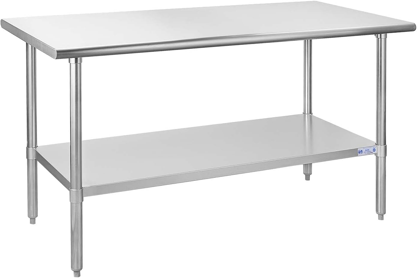 Hally Stainless Steel Table for Prep & Work 30 x 60 Inches, NSF Commercial Heavy Duty Table with Undershelf and Galvanized Legs for Restaurant, Home and Hotel 30''x60''