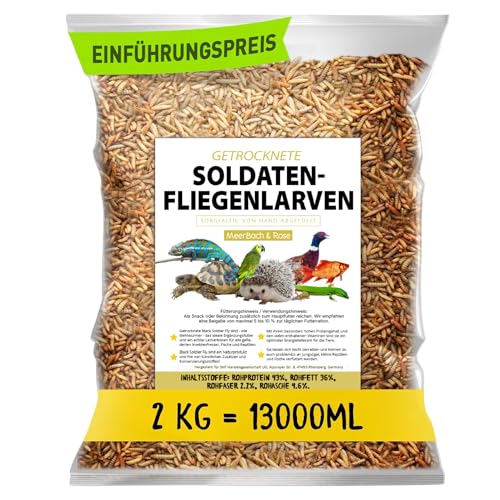 Soldatenfliegenlarven getrocknet 2kg (entspricht 13 Litern) PROTEINREICH