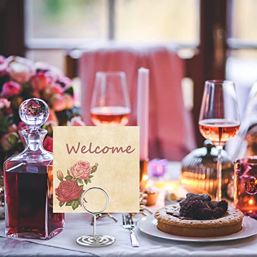 Image of Table Number Holders, 26PCS Place Card Holder, Photo Holder (2 inch Silver) | Picture Holder, Card Stand Name Menu Clips, Small Size Table Sign Card Holder for Centerpieces Wedding Birthday Party