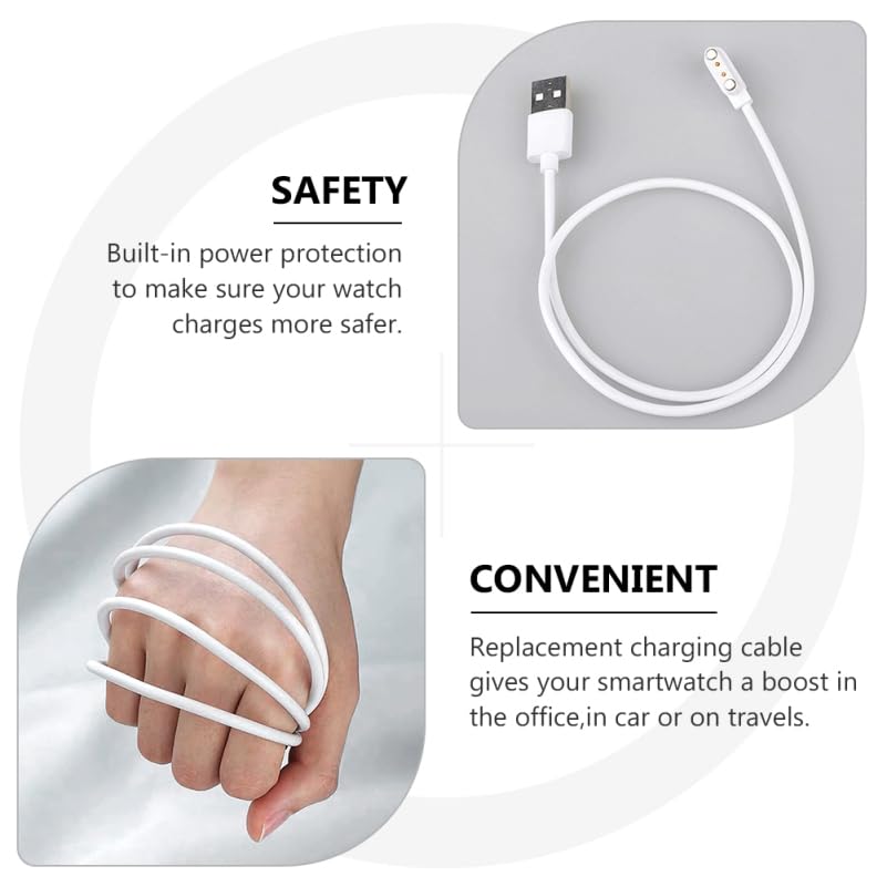 Mikikit 2pcs Magnetic Charging Cable for Watch Replacement Charger Cable Package Compatible Smartwatches