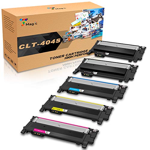 CLT-404,7Magic Tóner Compatible con Samsung CLT-P404C CLT-404S, CLT-K404S CLT-C404S CLT-M404S CLT-Y404S, Compatible con Samsung Xpress SL C430 C430W C480 C480W C480FN C480FW Impresora(5 Paquete)