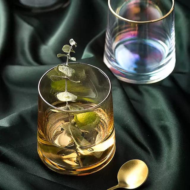 Image of PrimeWorld Luxurious Amber Classic Water & Juice Glass-250ml Set of 6pieces Drinking Glass for Water, Juice, Mojito, Cocktail, Soft Drinks, iced Tea | Perfect for Home, Parties and Restaurants