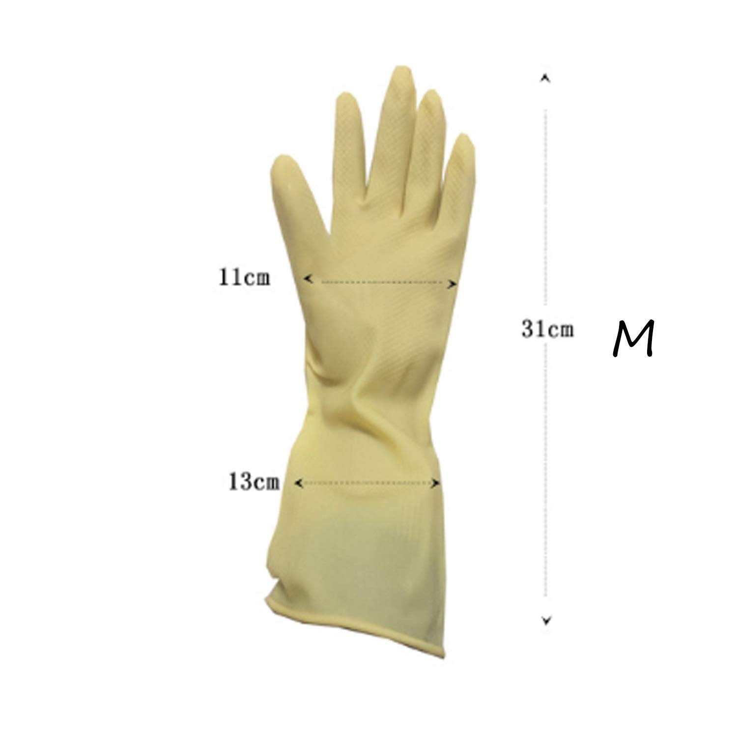 Guanti 10 Paia di Guanti Impermeabili riutilizzabili in Nitrile for lavastoviglie for la Pulizia della casa (Color : Beige)