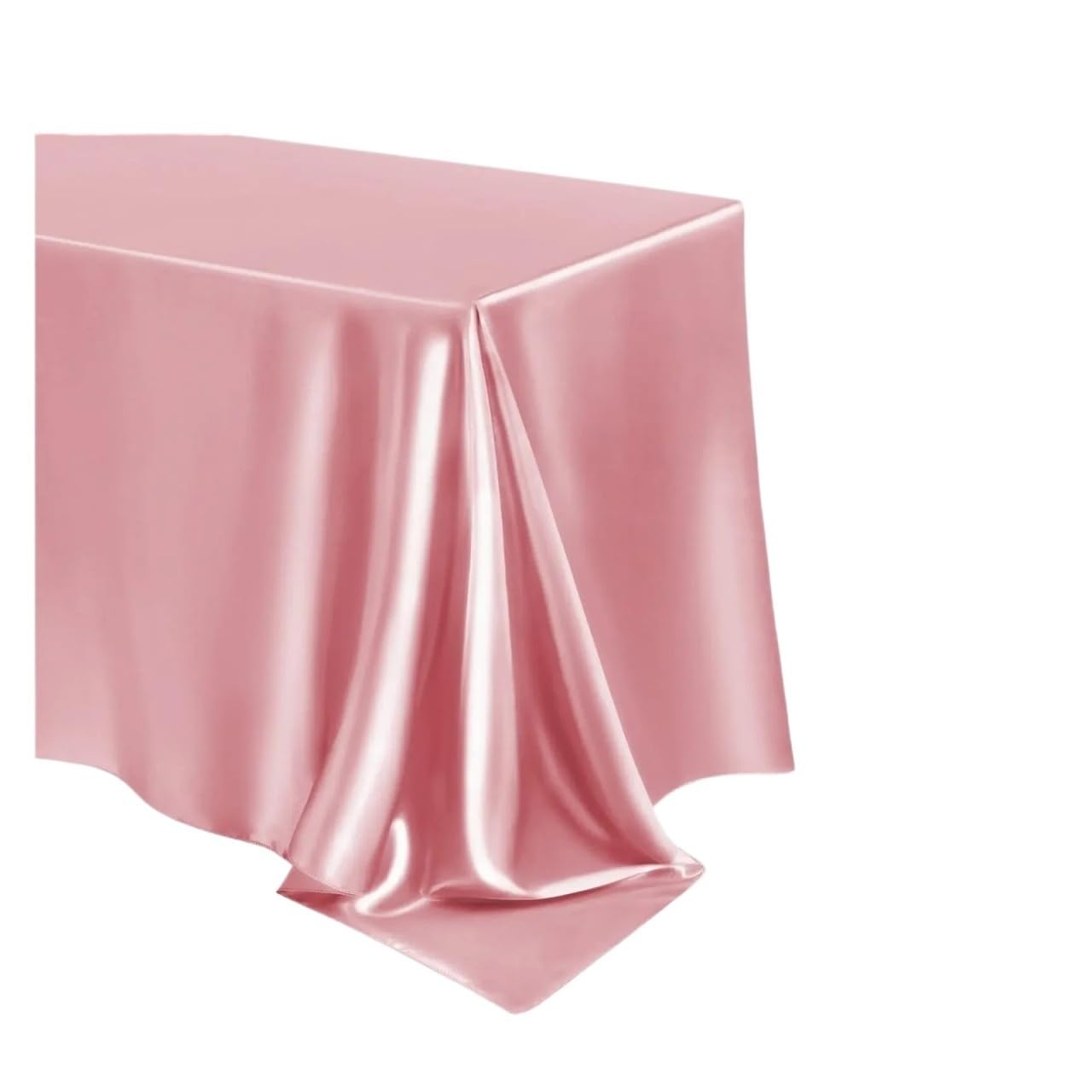 RRYPBOVG Satin Tablecloth Rectangle Wedding Satin Large Tablecloth Bright Smooth Silk Table Cover Banquet Anniversary Dining Party Decor(Rose gold,145x260cm)