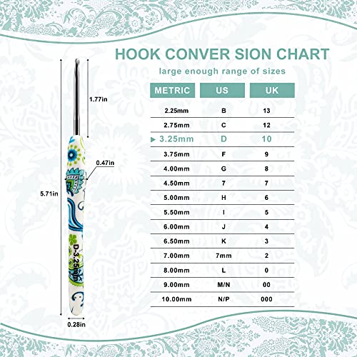 Image of 3.25mm Looen Crochet Hook, Ergonomic Handle for Arthritic Hands, Soft Rubber Grip Extra Long Knitting Needles for Crochet Beginners, Knitting Enthusiasts (3.25mm)