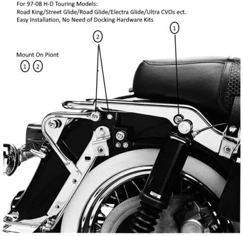 Miniatura 3 de Almohadilla trasera cromada para respaldo de pasajero de 26 pulgadas, compatible con Harley Davidson Touring 97-08 Road King Electra Glide Street