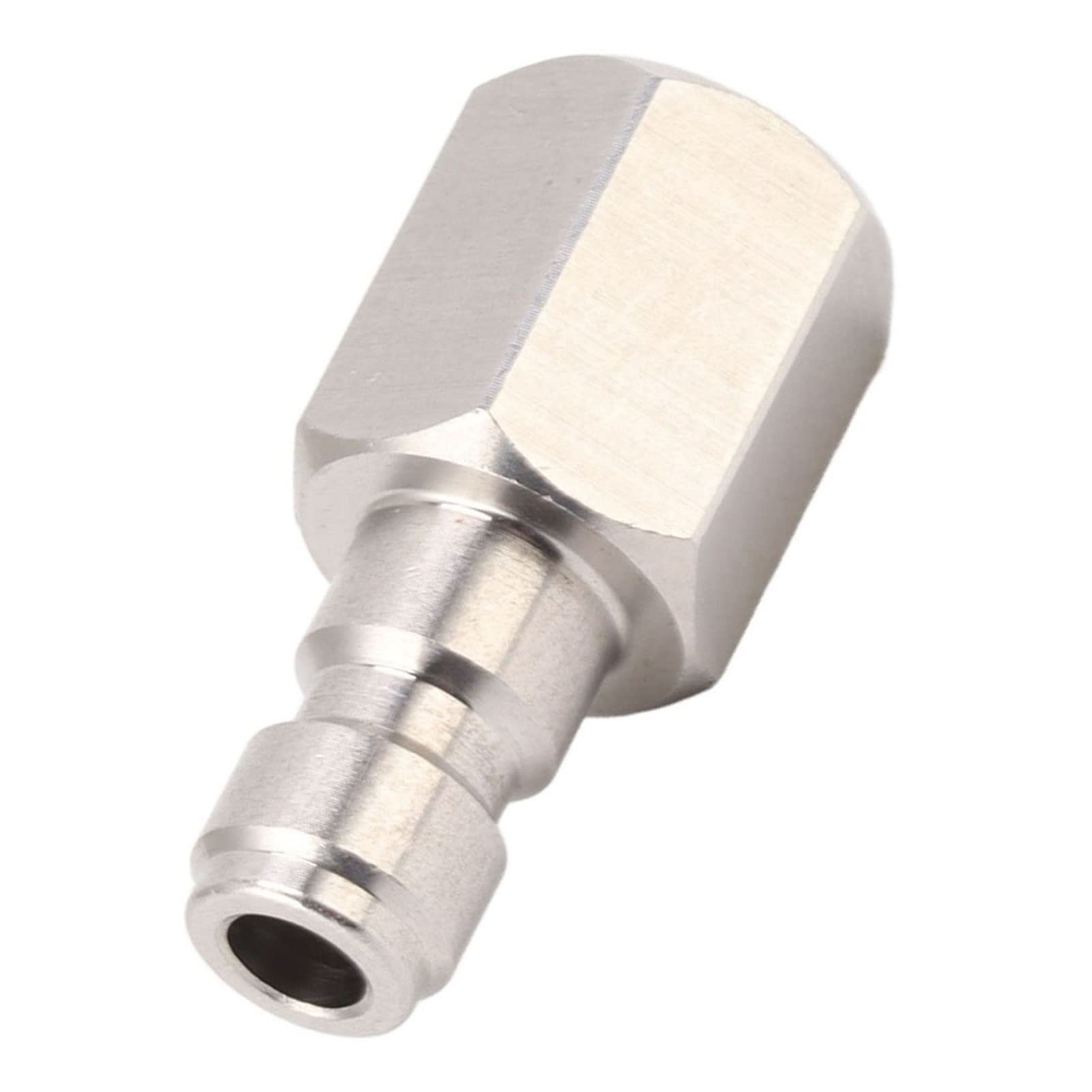 STAINLESS STEEL STRAIGHT COUPLING ADAPTER INCH BSPP FEMALE THREAD CO2 CYLINDER ATTACHMENT, SEALING FOR VARIOUS PIPE CONNECTIONS