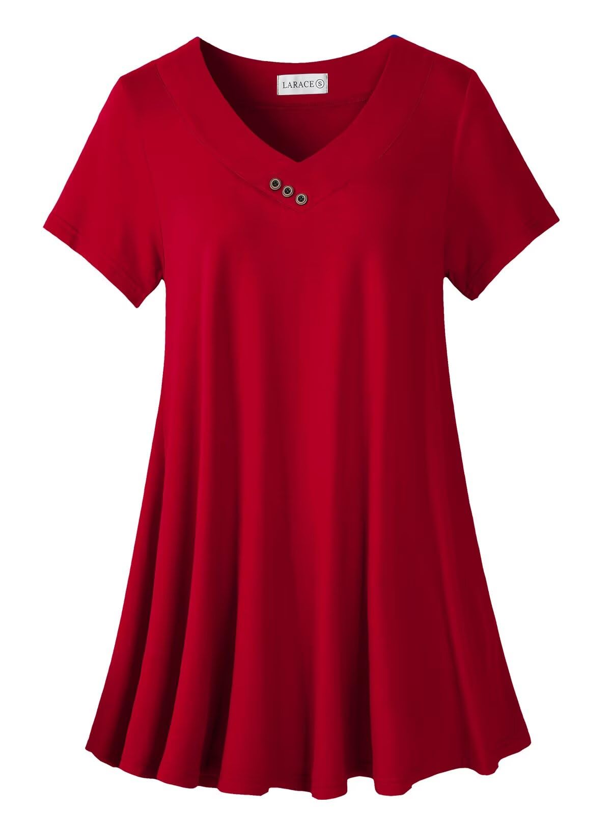 LARACE Plus Size Tops for Womens Button Down Tunics Shirts Summer Blouses