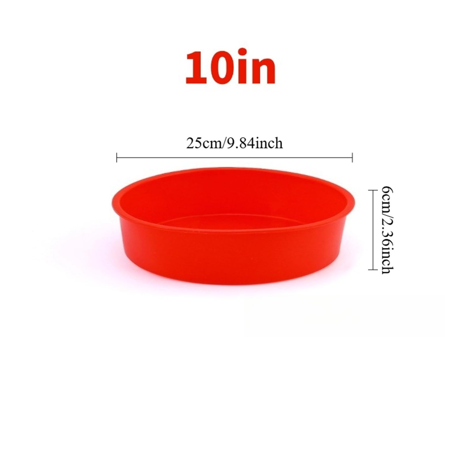 Molde redondo de silicona for hornear pasteles, bandeja for hornear for Mousse, pasta de azúcar, postre, gelatina, molde cilíndrico antiadherente reutilizable, 4/6/8/10 pulgadas(10inch Red)