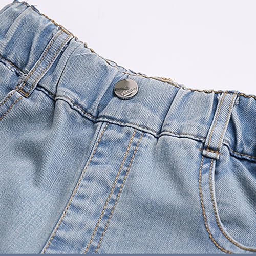 Baggy Flared Jeans for Girls High Waist Stretch Wide Leg Slim Y2K Cute Bell Bottom Kids Fall Lace Hem Kids Bottom4
