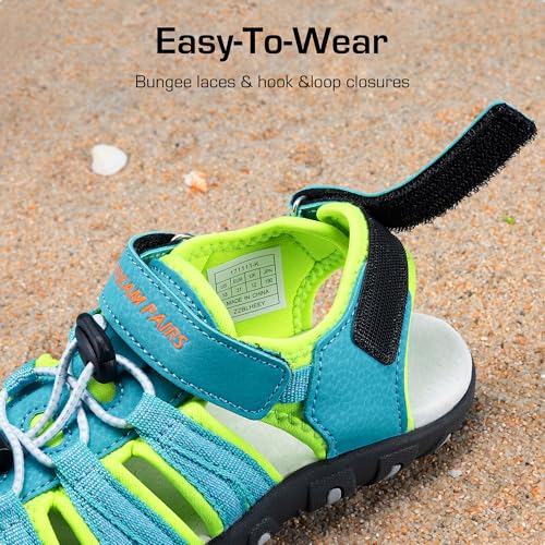 Image of DREAM PAIRS Unisex Summer Water Athletic Sandals | Closed-Toe Protection Quick-Drying Upper Comfort Footbed Durable Non-Slip Sole Hook-And-Loop Outdoor Sport Walk Hike