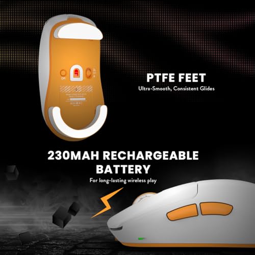 Image of Cosmic Byte Velox 39g Ultra-Light Tri-Mode Gaming Mouse | PixArt PAW3395 Sensor | 26,000 DPI | 650 IPS | 50G Acceleration | Paracord Cable | PTFE Feet | 1000Hz Polling | 230mAh Battery (White)
