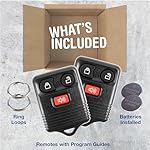 KeylessOption Key Fob Replacement 3-Button for 2005 2006 2007 2008 2009 2010 2011 2012 2013 2014 2015 Ford F150 Explorer Ranger Mustang Lincoln Mazda Mercury Keyless Entry Remote Car Control - 2 Pack - Image 2