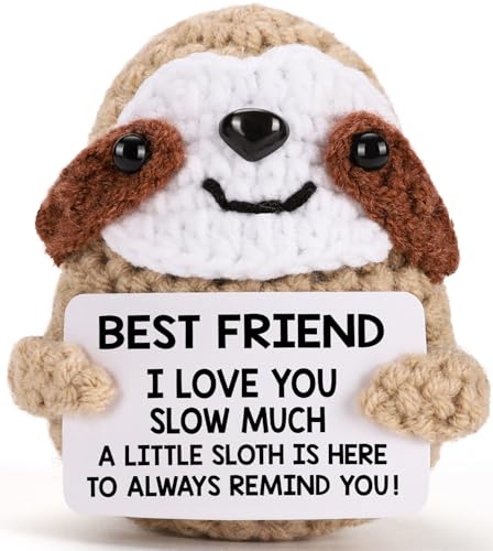 MBL Birthday Gifts for Friend Women - Funny Cute Cool Handmade Knitted Sloth Present for Bestie Friends Female Women BFF Friendship Birthday Christmas