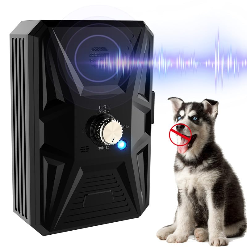 Antiladridos para Perros Ultrasonido, 3 Niveles Ahuyentador de Perros Rango de 33 Pies, Auto Dispositivo Anti Ladridos Dog Barking Silencer para Cachorros Perros PequeñOs, Medianos y Grandes