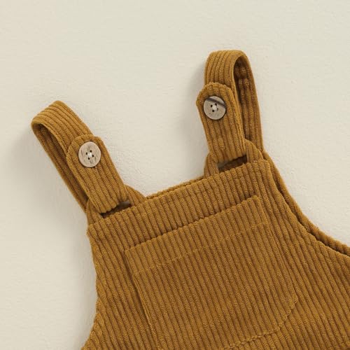 Emmababy Western Corduroy Overalls Baby Boy Girl Duck Jumpsuit Infant Winter Romper Suspender Pants Overalls with Pockets3