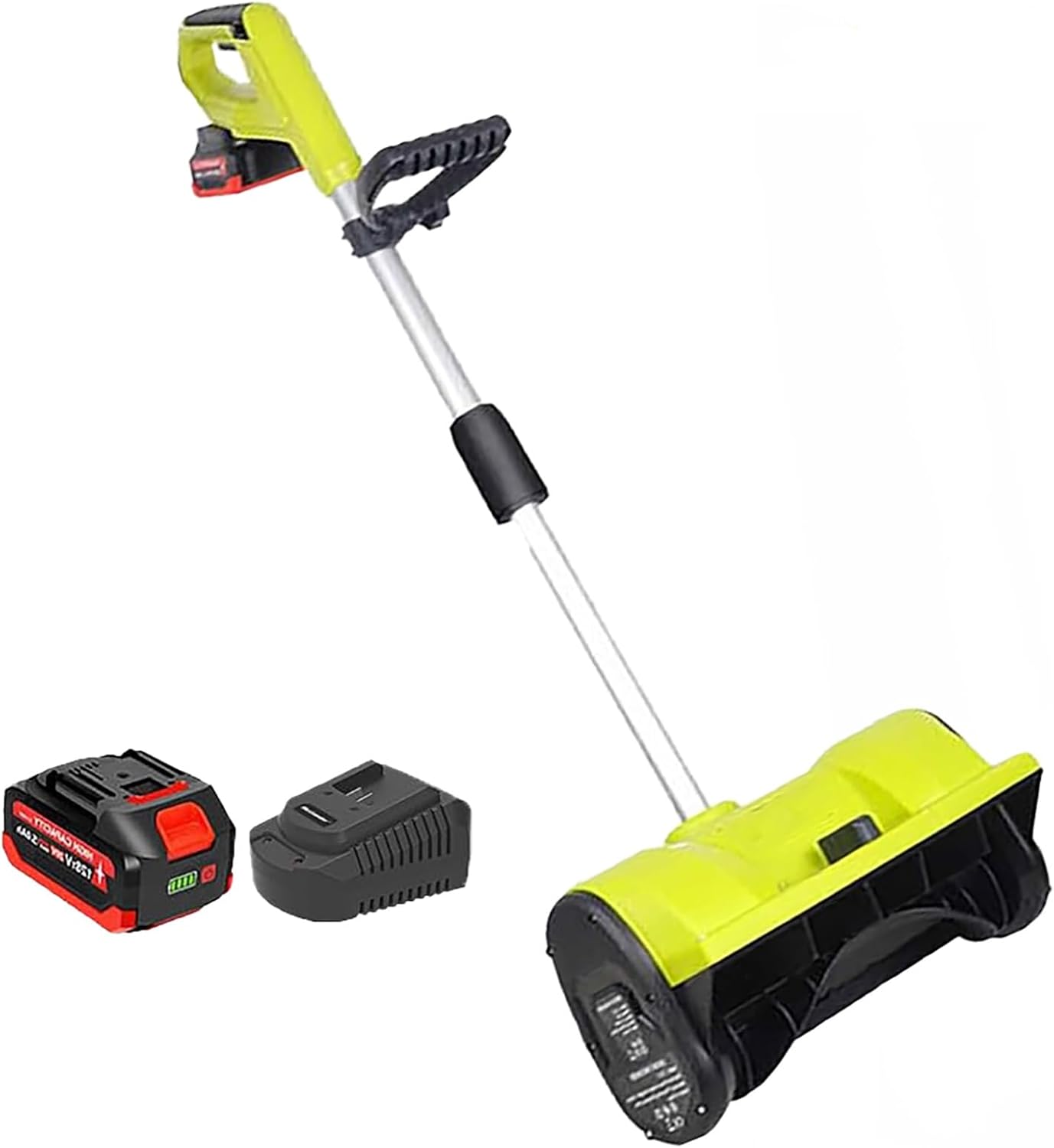 Cordless Lithium Snow Thrower/Power Shovel,1200w Electric Push Snow Blower,Snow Removal Tool,Rechargeable Shovel Snow Thrower,Adjustable Direction Snowplow,for Driveway Clearing(Two Batteries)