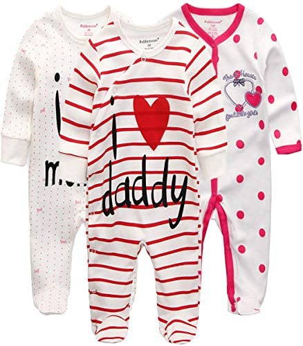 Image of Kiddiezoom Baby and Toddler Boys'Snug Fit Footed One-Piece Romper Jumpsuit Cotton Cotton Footed Outfit