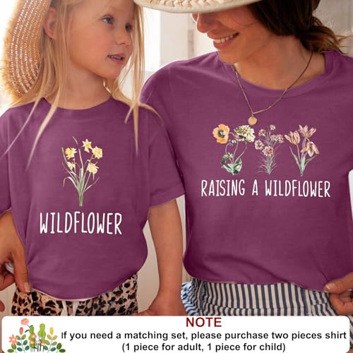 Raising A Wildflower Shirt Mom Toddler Matching Tshirt Mommy and Me Matching Tee Mother Daughter Son Mama Mini Outfit3