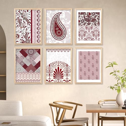 Image of kotart Premium Digital Madhubani Art Paintings with Frame for Home Decor - Framed Painting for Living Room Bedroom Office Room Decor - Painting for Wall Decoration - Pack of 6 (10x13, D)