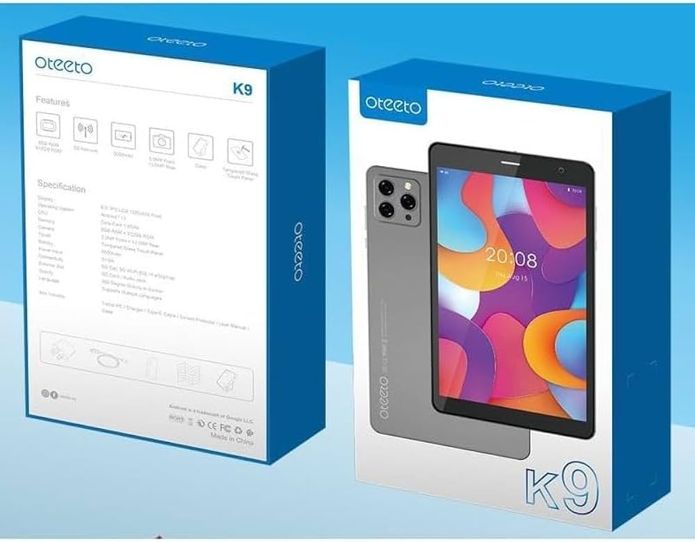 K9 5G Android Tablet, 8.0 Inch Display, 8GB RAM, 512GB ROM, 5000 mAh Battery, Blue : Amazon.ae: Electronics