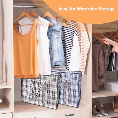 Sac à linge XL 80x30x60 cm ANSIO avec fermeture éclair pour rangement lot de 10 - 6